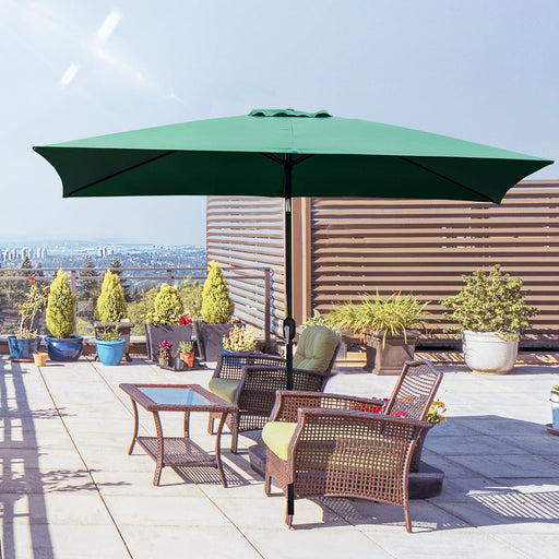 Outsunny 3x2m Rectangular Parasol with Tilt and Crank - Green - Green4Life
