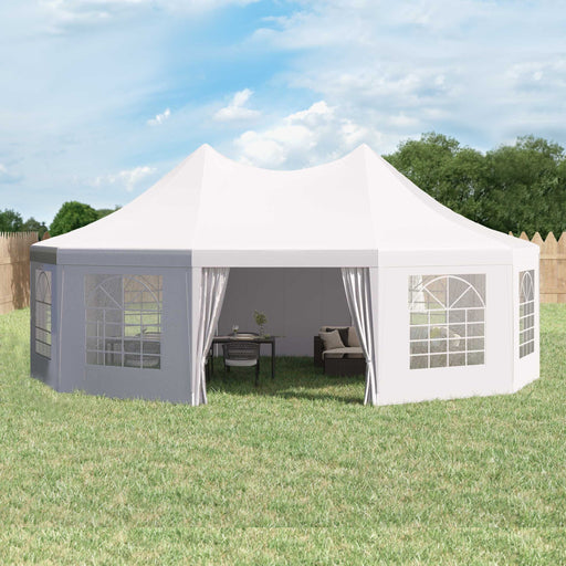 Outsunny 8.9 x 6.5 m Waterproof Decagonal Marquee Gazebo - White - Green4Life