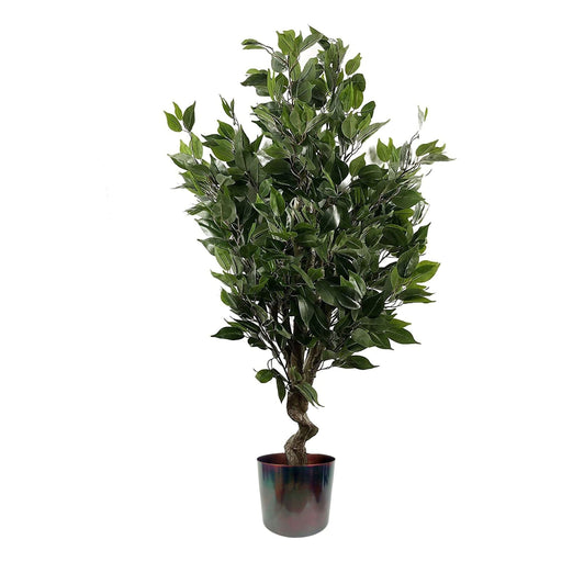 110cm Artificial Evergreen Ficus Tree Multicolour Planter - Green4Life