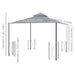 Outsunny 4 x 3.35(m) Gazebo with 2 Tier Roof, Netting and Curtains, Steel Frame - Grey - Green4Life