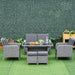 6-Seater Outdoor Rattan Dining Set All Weather PE Wicker Furniture - Grey - Green4Life