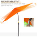 Outsunny 2.7M Parasol Tilt & Crank - Orange - Green4Life