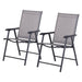 Outsunny Set of 2 Foldable Garden Chairs - Grey - Green4Life