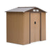 Outsunny 7 x 4 ft Lockable Metal Garden Shed with Air Vents - Brown - Green4Life