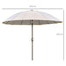 Outsunny 2.5m Shanghai Garden Parasol Umbrella with Crank & Tilt, Adjustable - White - Green4Life