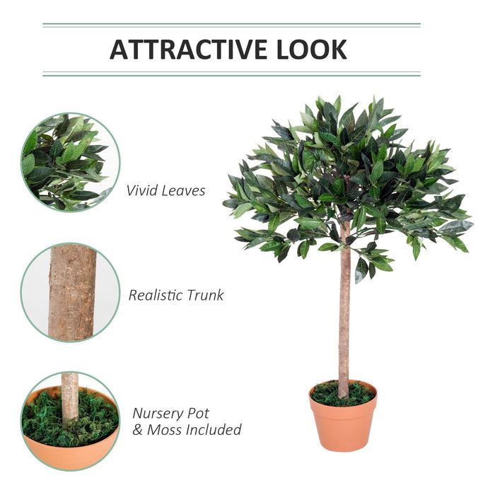90cm Artificial Olive Tree Potted in An Orange Pot - Green4Life