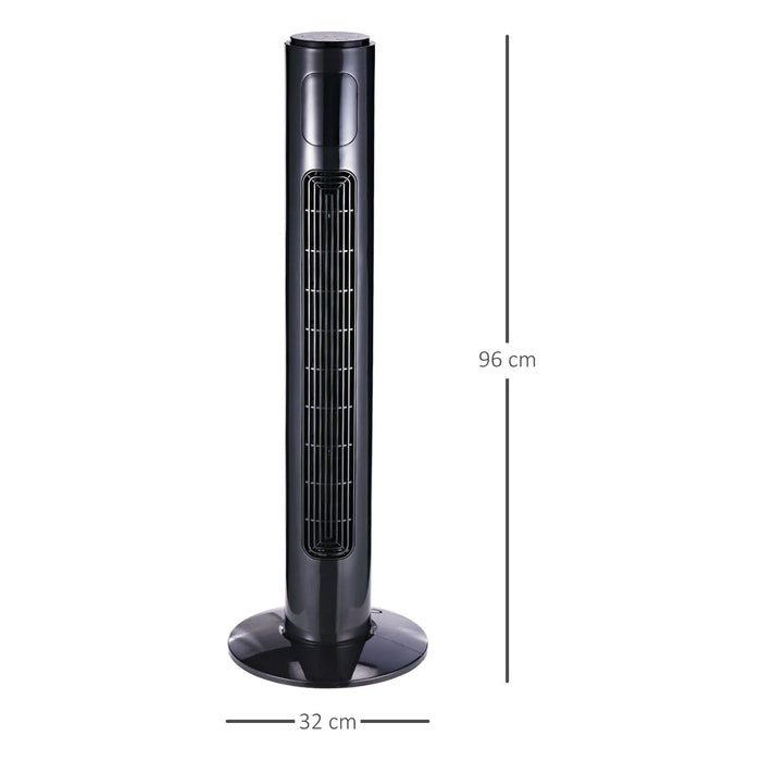 HOMCOM 38'' Freestanding Tower Fan with 3 Speeds & 3 Modes - Black - Green4Life
