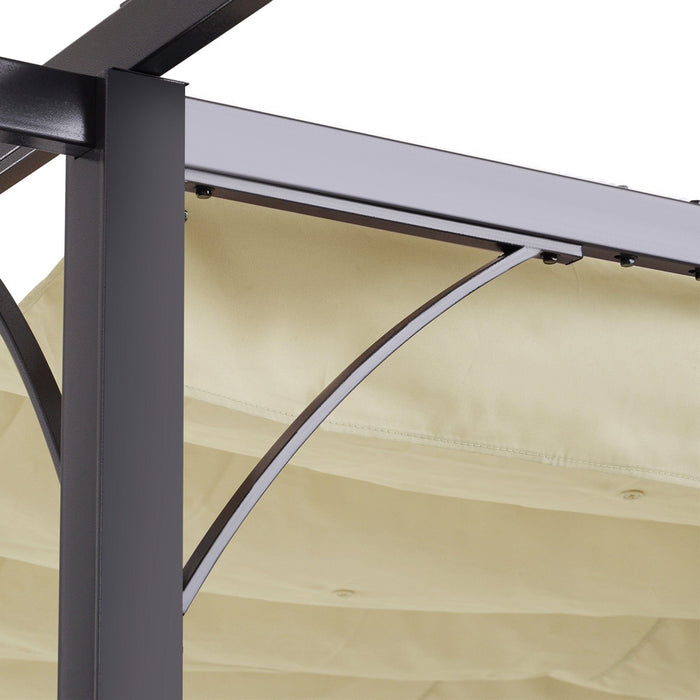 Outsunny 3 X 3(m) Pergola with Retractable Canopy - Beige - Green4Life