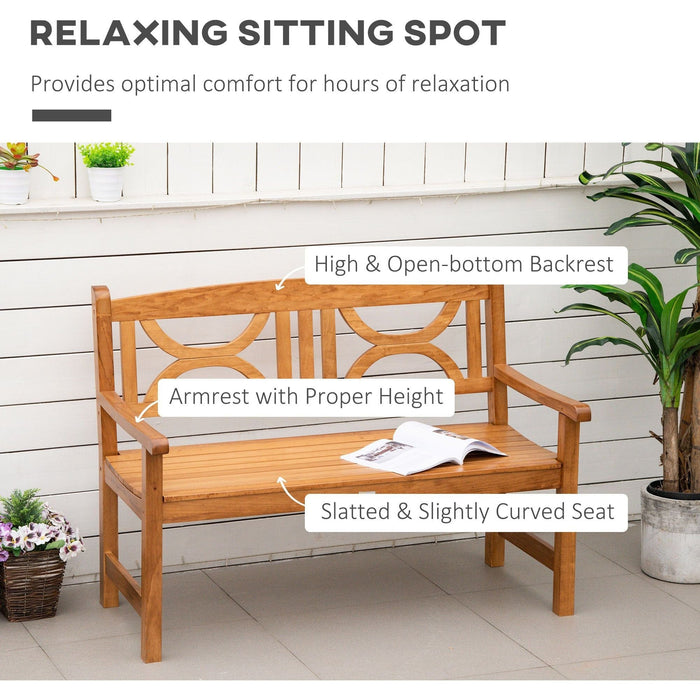 Outsunny 2-Seater Wooden Garden Bench - Green4Life