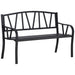 Outsunny 2-Seater Garden Bench Solid Metal - Black - Green4Life