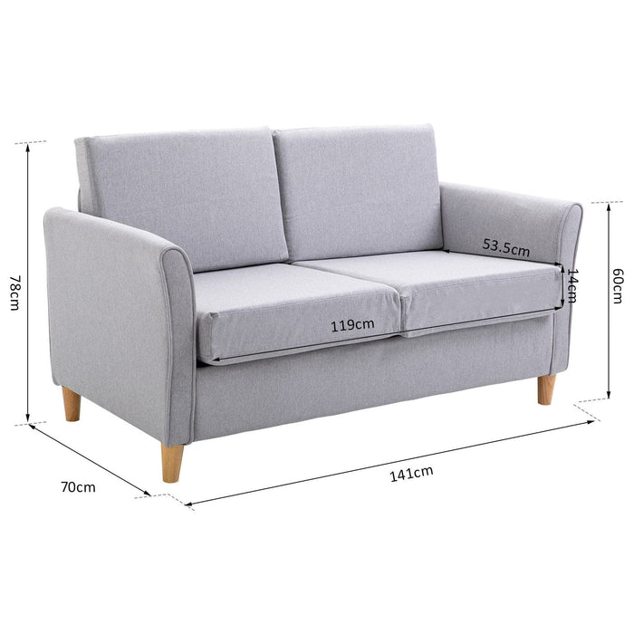 HOMCOM Two-Seater Sofa - Grey - Green4Life