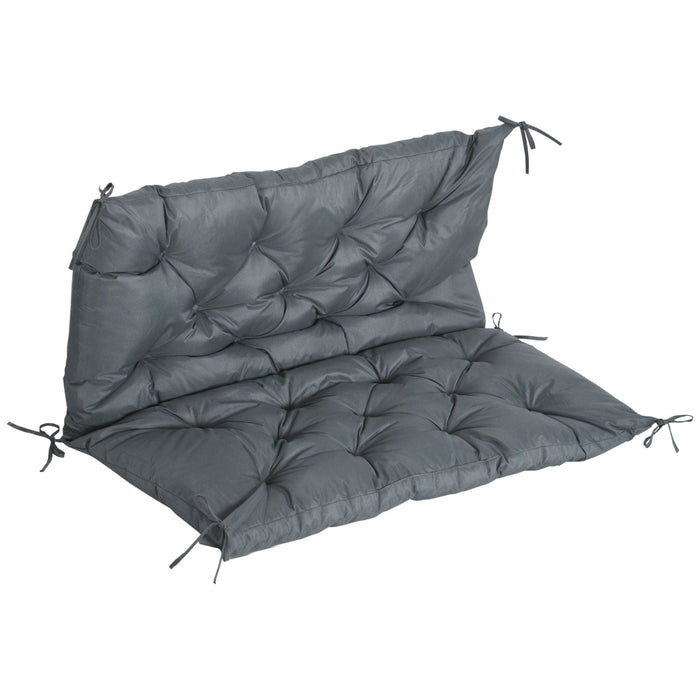 2 Seater Cushion with Ties 98L x 100W cm - Dark Grey - Green4Life