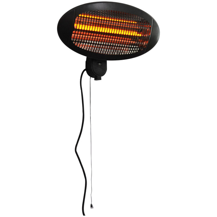 Outsunny Wall Mounted Electric Infrared Patio Heater, 220V-240V - Black - Green4Life