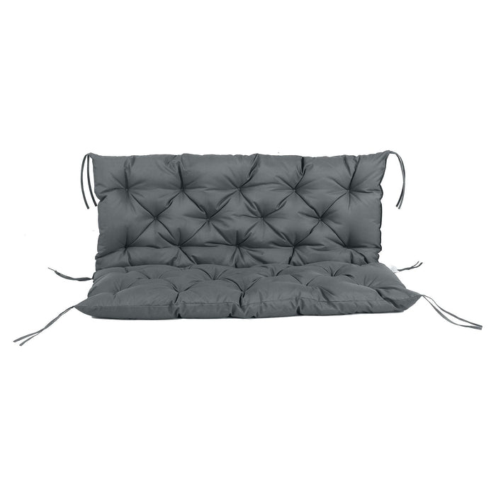 2 Seater Cushion with Ties 110L x 120W cm - Dark Grey - Green4Life