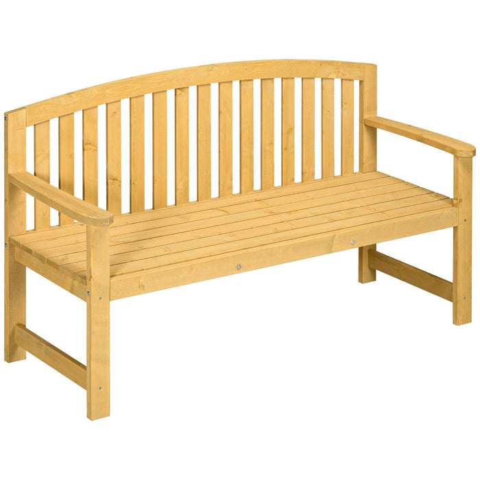 Outsunny 2 Seater Wooden Garden Bench with Armrests - Green4Life