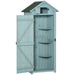 Outsunny Fir Wood Shed with 3 Shelves 77 x 54 x 179cm - Blue - Green4Life