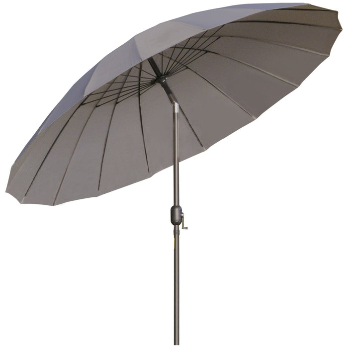 Outsunny 2.5m Shanghai Garden Parasol Umbrella with Crank & Tilt, Adjustable - Grey - Green4Life