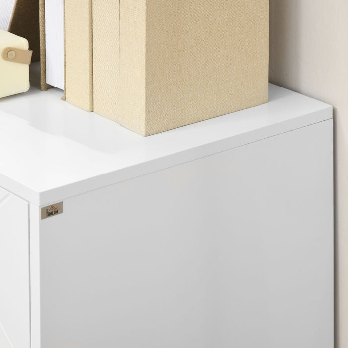HOMCOM Storage Cabinet with Golden Tone Legs & Adjustable Shelves - White - Green4Life