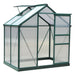 Outsunny Polycarbonate  Walk-In Greenhouse with Aluminium Frame and Slide Door (6ft x 4ft) - Dark Green - Green4Life