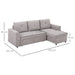 HOMCOM Linen-Look L-Shaped Sofa with Storage Space - Grey - Green4Life