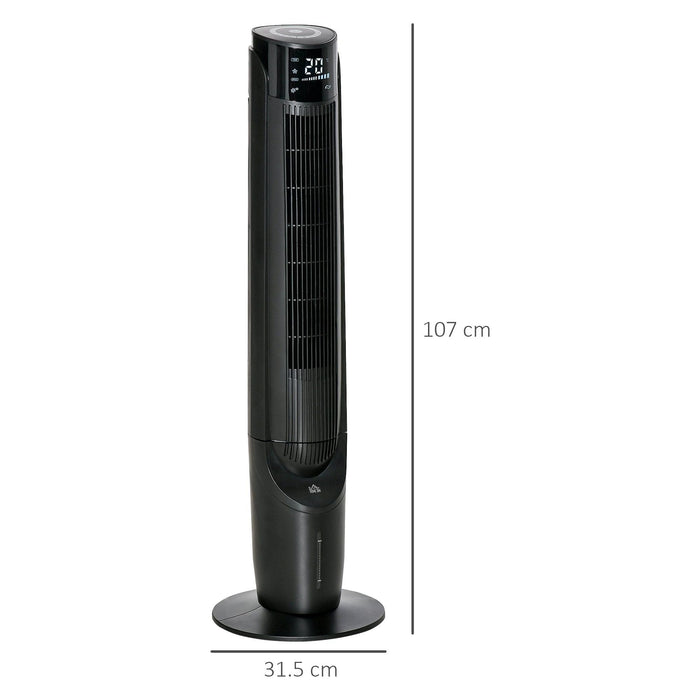 HOMCOM 42" Tower Fan with Ice Box, 4 Modes & 3 Speeds - Black - Green4Life