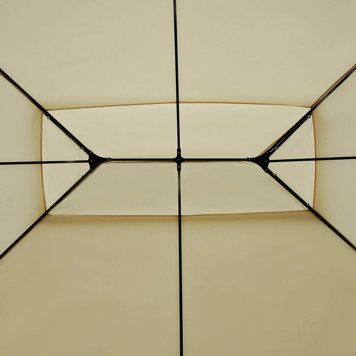 4m x 3(m) Metal Gazebo with Curtain Sidewalls - Beige - Green4Life
