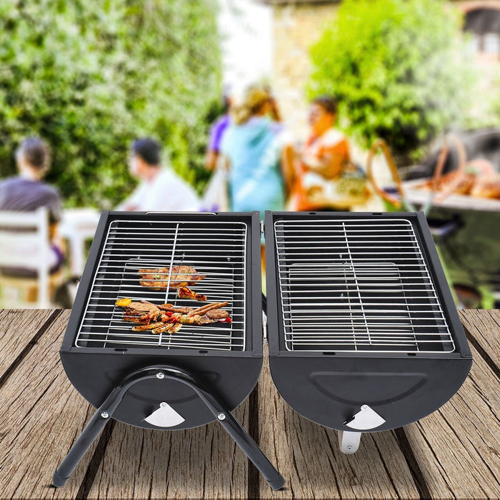 Outsunny Portable Charcoal BBQ Grill - Black - Green4Life