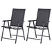 Outsunny Set of 2 Foldable Garden Chairs - Black - Green4Life