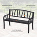 Outsunny 2-Seater Garden Bench Solid Metal - Black - Green4Life