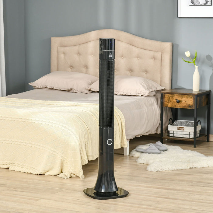 HOMCOM 47" Tower Fan with 3 Speeds, 12h Timer, Oscillating, LED Display and Remote Control - Black - Green4Life