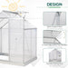 Outsunny 4x6ft Walk-In Polycarbonate Greenhouse with Aluminium Frame, Side Window & Sliding Door - Clear - Green4Life