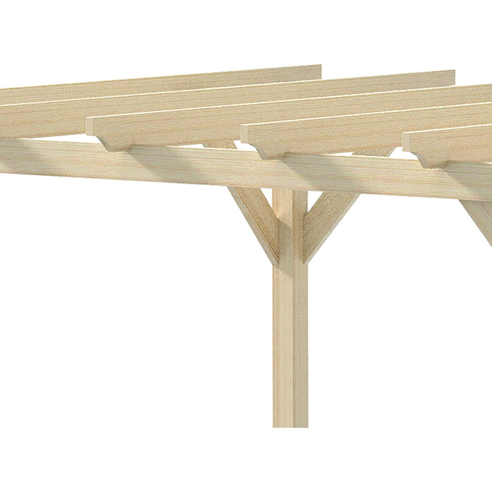 Outsunny 3.6 x 3(m) Wooden Garden Pergola - Natural - Green4Life