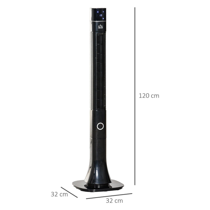 HOMCOM 47" Tower Fan with 3 Speeds, 12h Timer, Oscillating, LED Display and Remote Control - Black - Green4Life