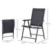 Outsunny Set of 2 Foldable Garden Chairs - Black - Green4Life