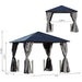 Outsunny 3 x 3(m) Gazebo with Polycarbonate Roof, Steel & Aluminium Frame, Curtains and Netting - Black - Green4Life