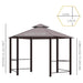 3 x 3(m) Hexagon Gazebo with 2-Tier Roof & Side Panels - Brown - Green4Life