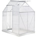 Outsunny 4x6ft Walk-In Polycarbonate Greenhouse with Aluminium Frame, Side Window & Sliding Door - Clear - Green4Life