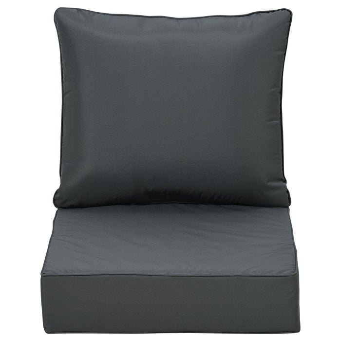 Seat and Back Cushion Replacement Set for Deep Seating Chair - Dark Grey - Green4Life