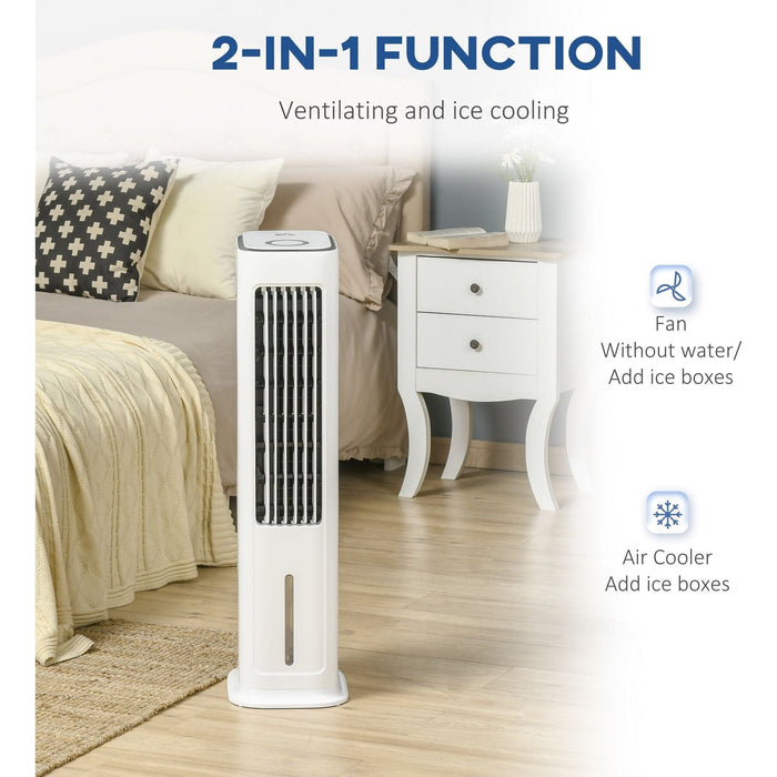 HOMCOM Air Cooler Fan with 3 Modes & 3 Speeds - White - Green4Life