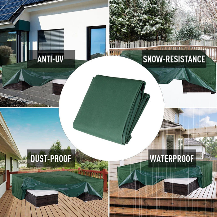 210L x 140W x 80Hcm Outsunny Protective Furniture Cover UV Resistant and Waterproof - Green - Green4Life